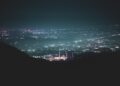 Aerial view of islamabad at night