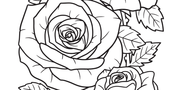 Best Printable Rose Coloring Pages